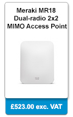 Meraki MR18 Dual-radio 2x2 MIMO Access Point