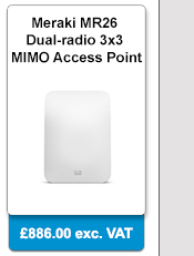 Meraki MR26 Dual-radio 3x3 MIMO Access Point