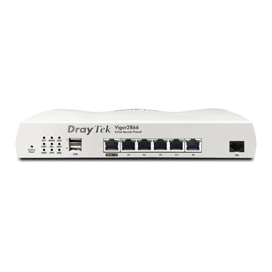 DrayTek Vigor 2866 G.Fast/DSL & Ethernet Multi-WAN Firewall VPN Router with WiFi 6 AX3000 Wireless (V2866AX-K)
