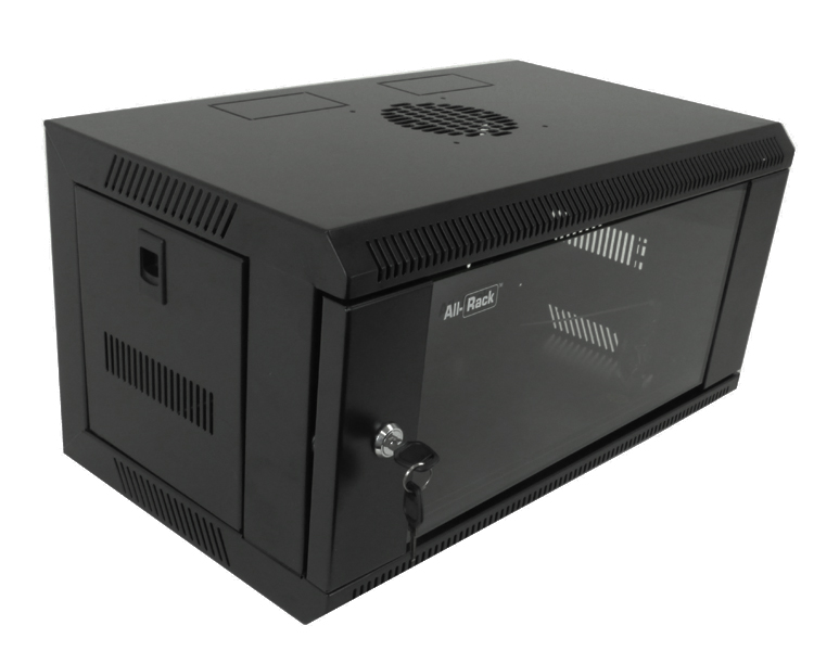 Allrack 9U 550mm Deep Wall Mount Cabinet (CAB9WB550BLK)