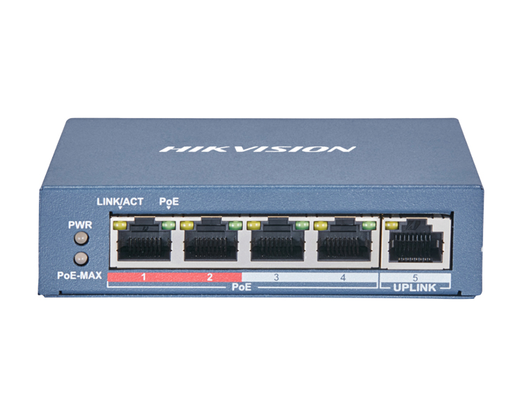 Hikvision DS-3E0105P-E(B) 4-Port 100 Mbps Unmanaged PoE Switch