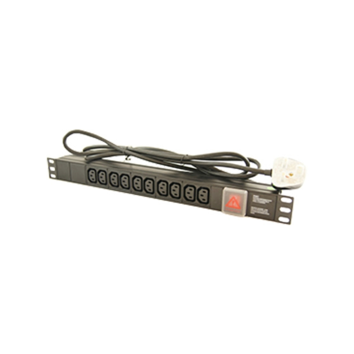 Allrack 12 Way IEC C13 Vertical PDU With UK Lead (PDUIEC12V)