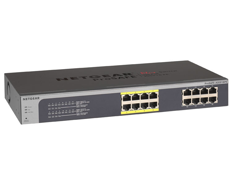 Netgear ProSafe JGS516PE 16PT GE POE Smart Managed Plus Switch