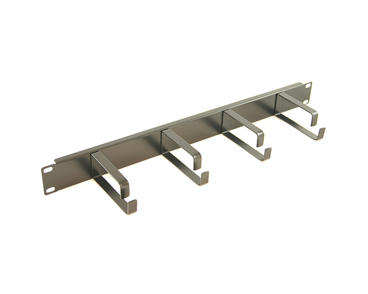 Allrack 1U 4 Ring Cable Tidy or Cable Management Bar 100mm Rings (MANBAR1U4R100)