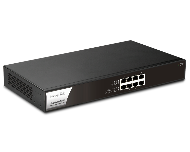 Draytek VigorSwitch P1085 8-Port Web Smart Gigabit PoE+ Switch