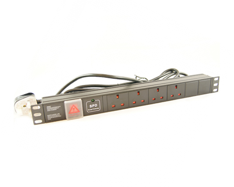 Allrack 4 Way UK Horizontal PDU With UK Lead (PDU4HSUR)