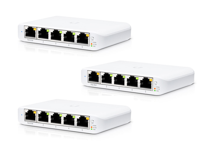 Ubiquiti UniFi USW Flex Mini 5-Port Layer 2 Gigabit Switch 3-Pack - EU Power Supply (USW-Flex-Mini-3)