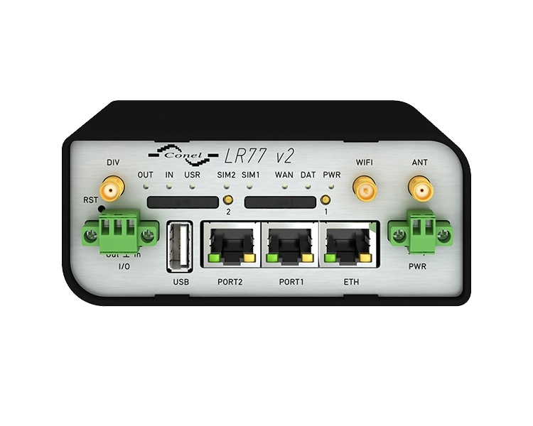 Conel LTE router LR77 v2 Libratum set (antenna, power supply, patch cable) - 2x ETH + 2x SIM + WIFI