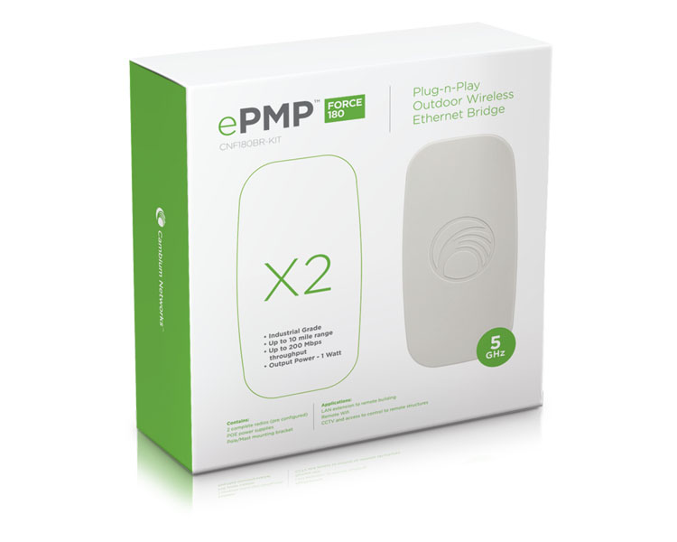 Cambium ePMP Bridge-in-a-Box Plug-n-Play Outdoor Wireless Ethernet Bridge (C050900B073A)