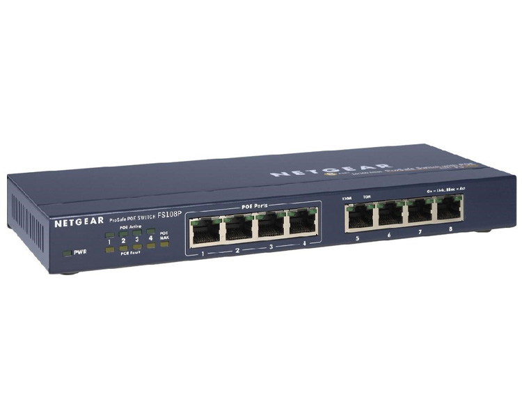 Netgear Prosafe FS108P 8-Port 10/100 Switch with 4-Port POE