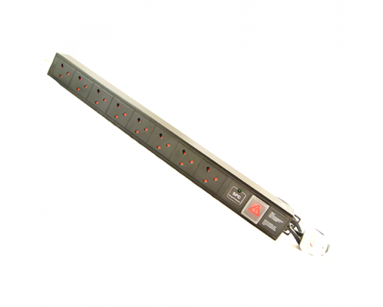 Allrack  8 Way UK Vertical PDU With UK Lead (PDU8VSUR)